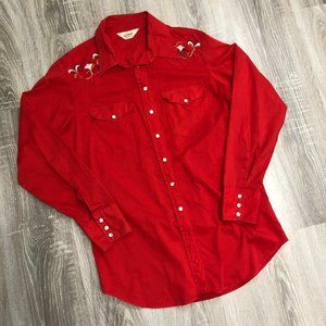 Lariat Vintage Western Snap Button Shirt Cowboy Mens M Canada